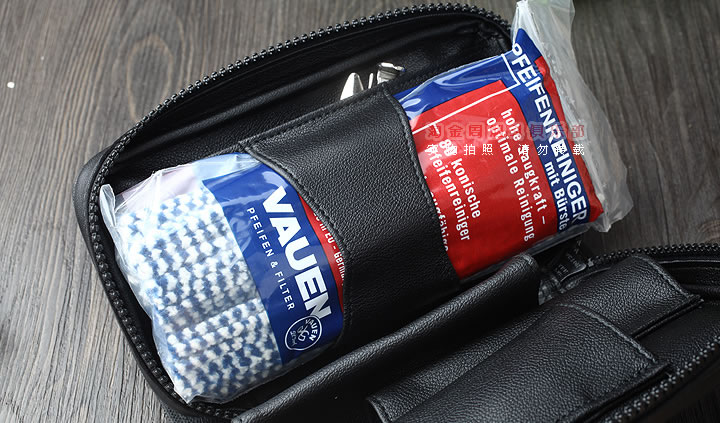 【淘金周】原装德国Martin Wess手工牛皮烟斗包 3斗包ap35-3-3