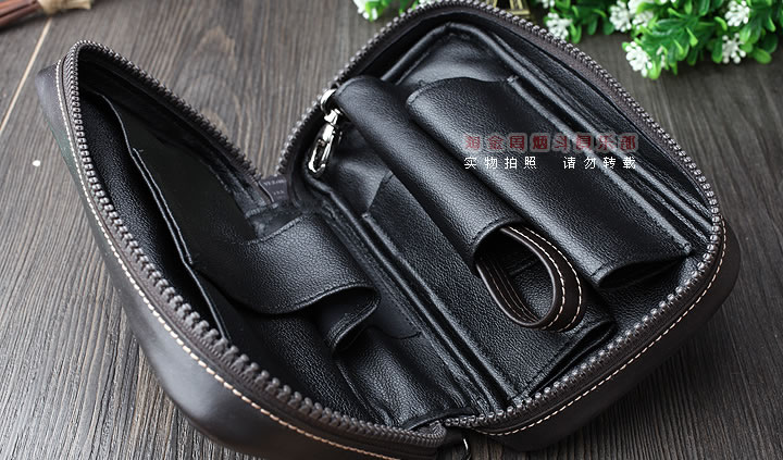 原装德国Martin Wess手工牛皮烟斗包 三斗包FP35/3 棕色-2