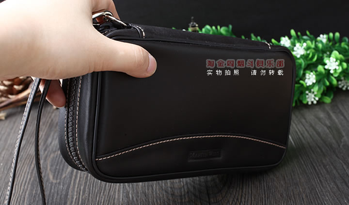 原装德国Martin Wess手工牛皮烟斗包 三斗包FP35/3 棕色-7