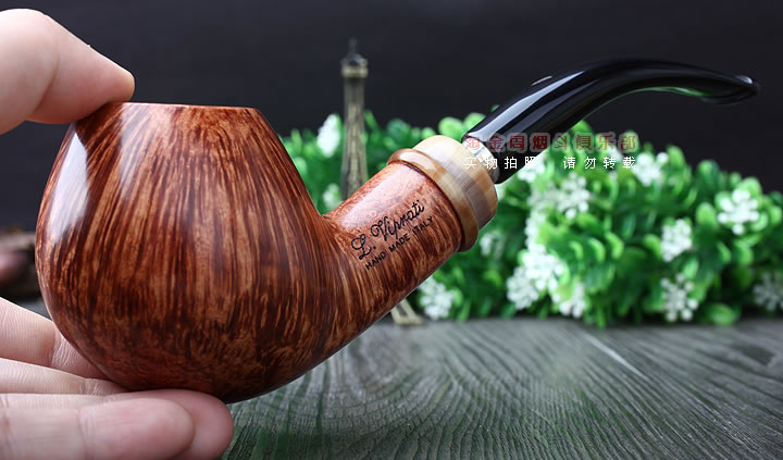 淘金周 意大利维布拉蒂Viprati VIP进口石楠木手工烟斗 大弯斗V23-10
