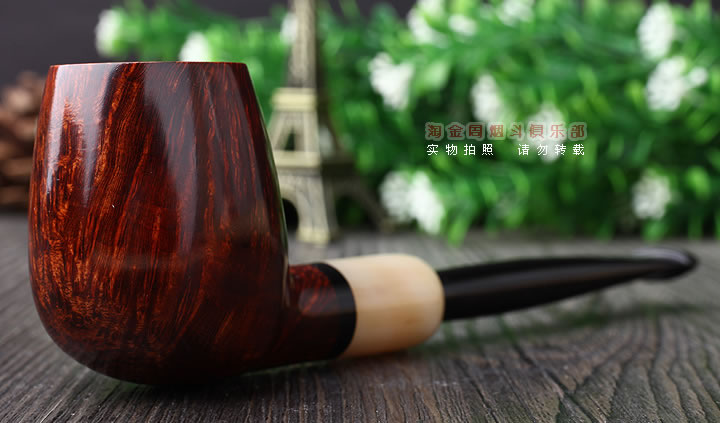 英国Dunhill AMBER ROOT登喜路石楠木烟斗 琥珀根 牛角圈4134-1
