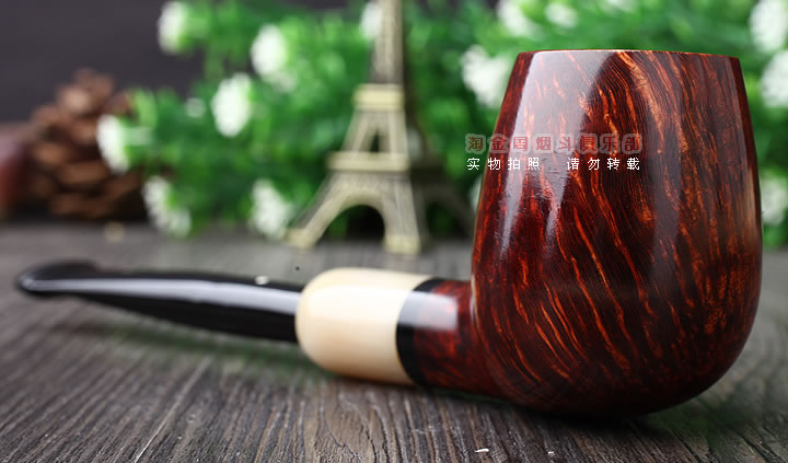 英国Dunhill AMBER ROOT登喜路石楠木烟斗 琥珀根 牛角圈4134-2