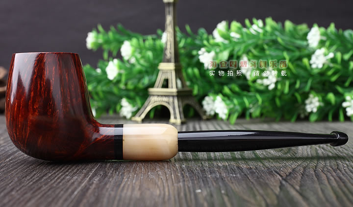 英国Dunhill AMBER ROOT登喜路石楠木烟斗 琥珀根 牛角圈4134-3