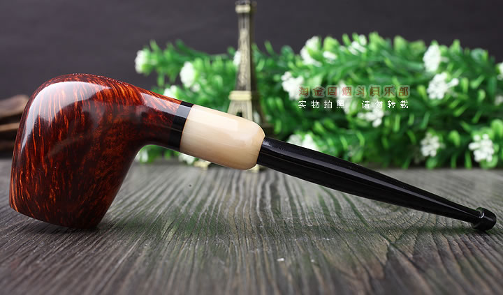 英国Dunhill AMBER ROOT登喜路石楠木烟斗 琥珀根 牛角圈4134-4