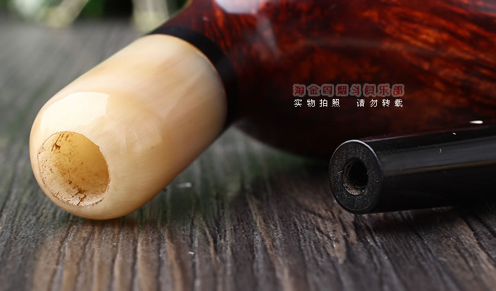 英国Dunhill AMBER ROOT登喜路石楠木烟斗 琥珀根 牛角圈4134-6