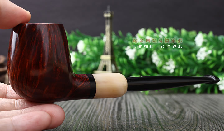 英国Dunhill AMBER ROOT登喜路石楠木烟斗 琥珀根 牛角圈4134-9