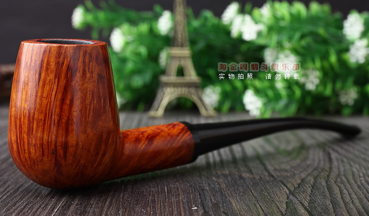 原装进口 丹麦Erik Nording 石楠木手工烟斗 酒红长嘴 阅读斗602-1