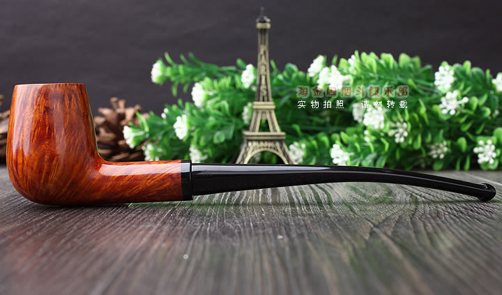 原装进口 丹麦Erik Nording 石楠木手工烟斗 酒红长嘴 阅读斗602-3