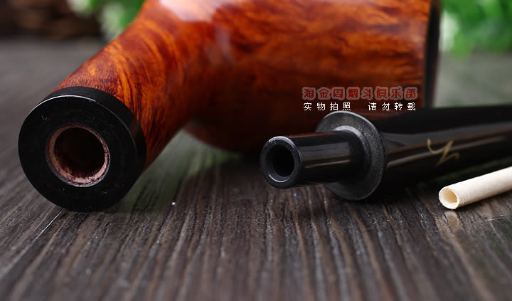 原装进口 丹麦Erik Nording 石楠木手工烟斗 酒红长嘴 阅读斗602-6