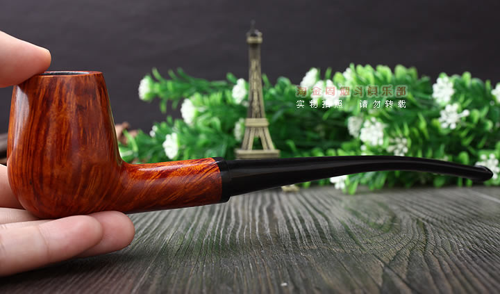 原装进口 丹麦Erik Nording 石楠木手工烟斗 酒红长嘴 阅读斗602-8