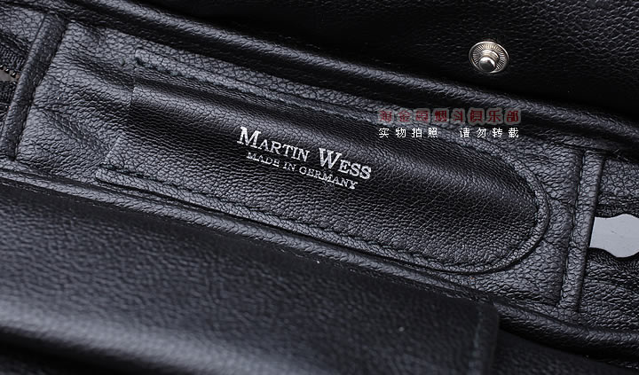 【淘金周】原装德国Martin Wess手工牛皮烟斗包 两斗包P9-2黑色-5