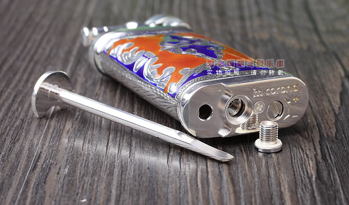 德国十字架Sillems 纯银珐琅雕花烟斗打火机 单面珐琅1988GB-5