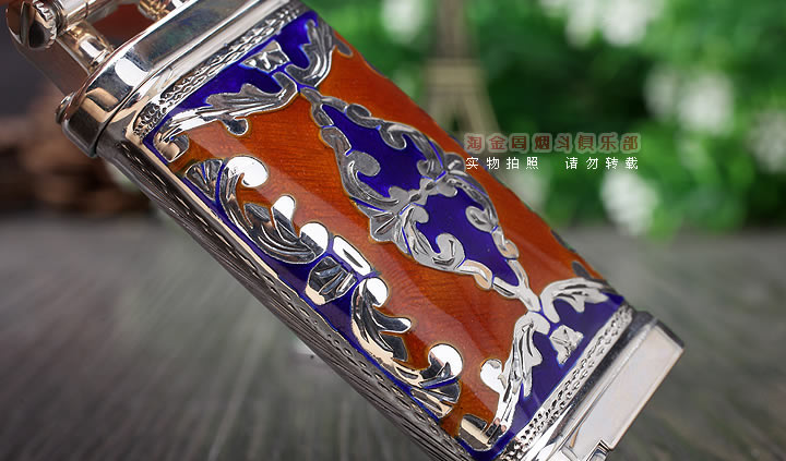 德国十字架Sillems 纯银珐琅雕花烟斗打火机 单面珐琅1988GB-6