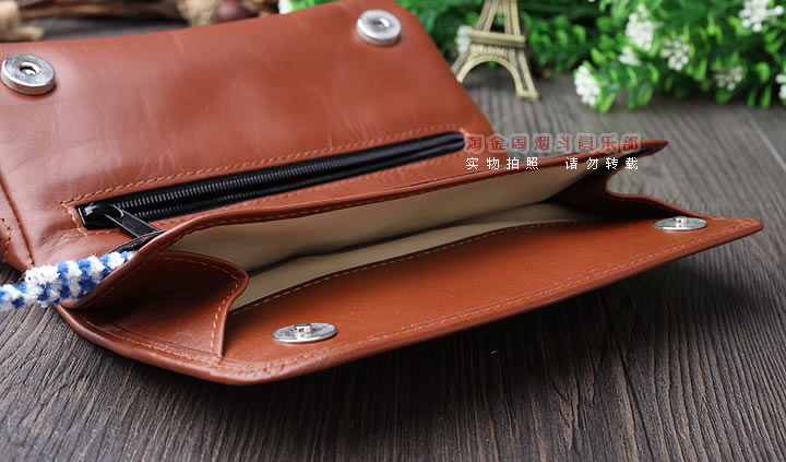 【淘金周】原装德国Martin Wess手工牛皮烟斗包 两斗包K28-2-3