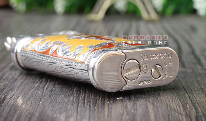 德国十字架Sillems 纯银珐琅雕花烟斗打火机 单面珐琅1988G-4