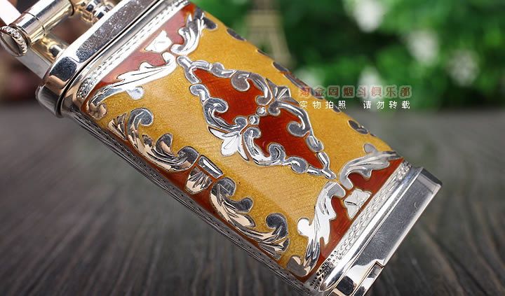 德国十字架Sillems 纯银珐琅雕花烟斗打火机 单面珐琅1988G-6