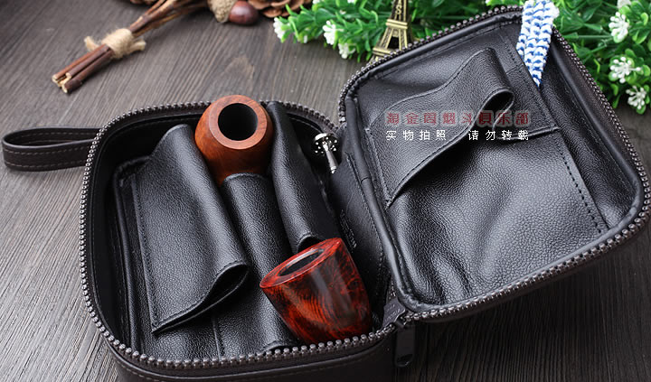 【淘金周】原装德国Martin Wess手工牛皮烟斗包 三斗包EP35-3-3