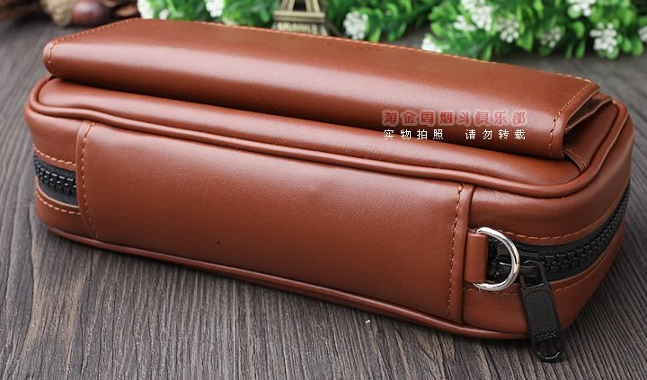 【淘金周】原装德国Martin Wess手工牛皮烟斗包 三斗包LP35/3棕色-1