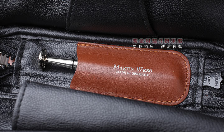 【淘金周】原装德国Martin Wess手工牛皮烟斗包 三斗包LP35/3棕色-6