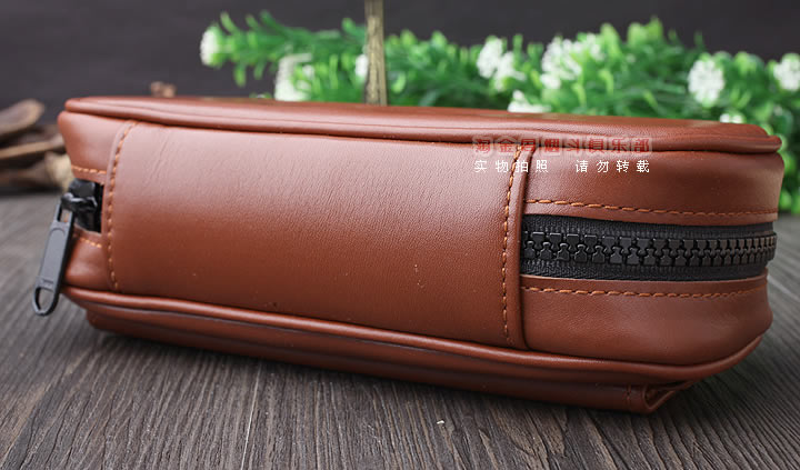 【淘金周】原装德国Martin Wess手工牛皮烟斗包 两斗包P9-2棕色-1