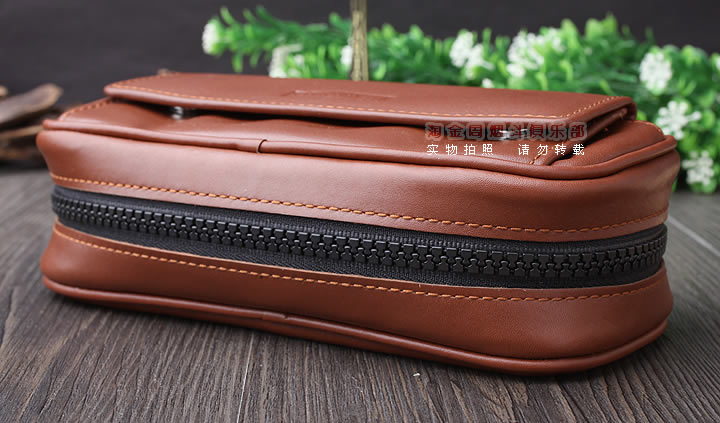 【淘金周】原装德国Martin Wess手工牛皮烟斗包 两斗包P9-2棕色-2