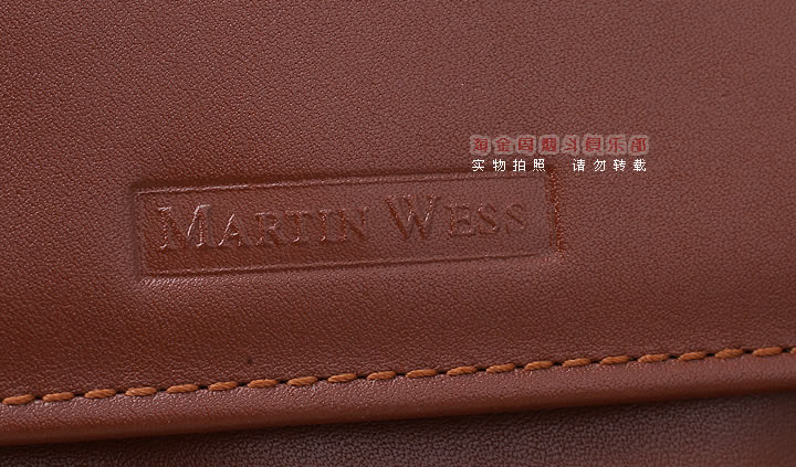 【淘金周】原装德国Martin Wess手工牛皮烟斗包 两斗包P9-2棕色-7