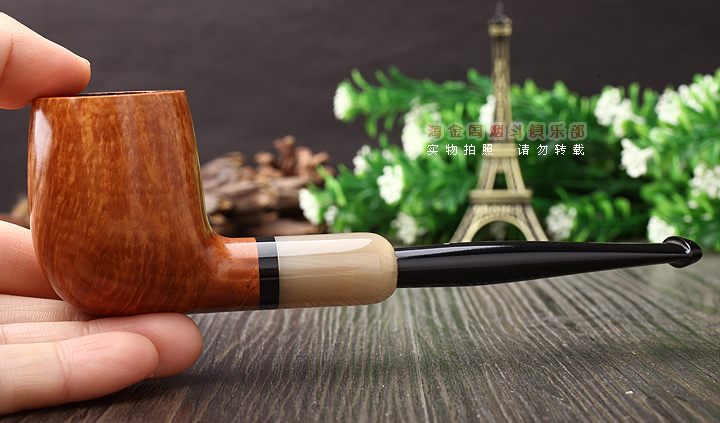 英国Dunhill ROOT BRIAR登喜路石楠木烟斗 牛角圈 军插4103-10