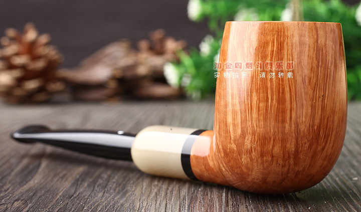 英国Dunhill ROOT BRIAR登喜路石楠木烟斗 牛角圈 军插4103-2