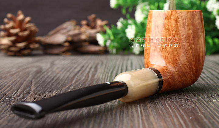 英国Dunhill ROOT BRIAR登喜路石楠木烟斗 牛角圈 军插4103-3