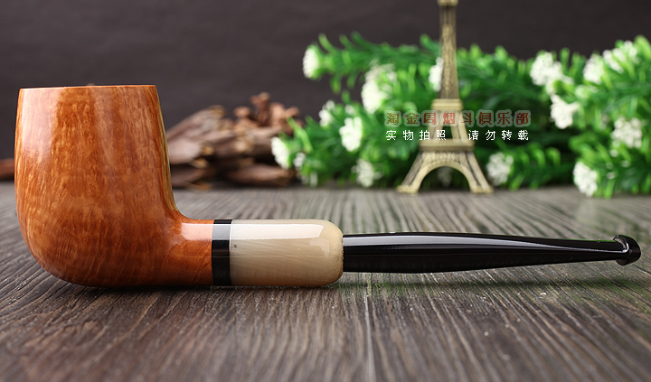 英国Dunhill ROOT BRIAR登喜路石楠木烟斗 牛角圈 军插4103-4