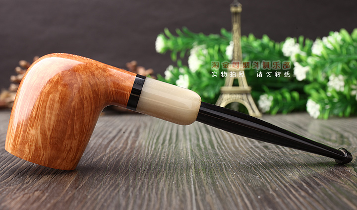 英国Dunhill ROOT BRIAR登喜路石楠木烟斗 牛角圈 军插4103-5