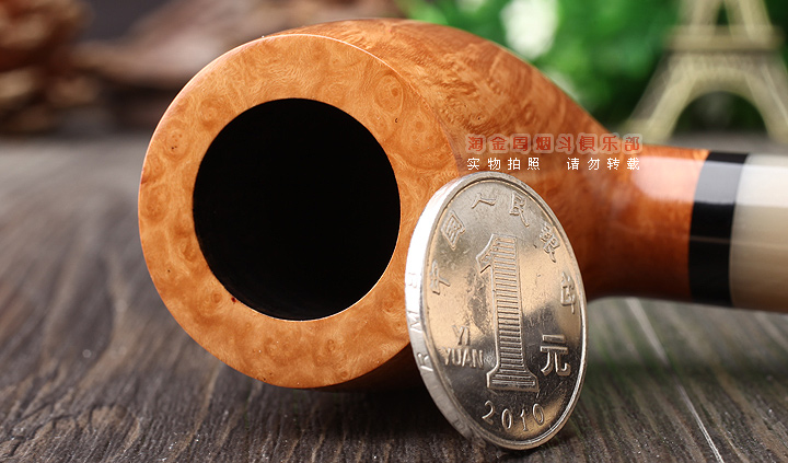 英国Dunhill ROOT BRIAR登喜路石楠木烟斗 牛角圈 军插4103-6