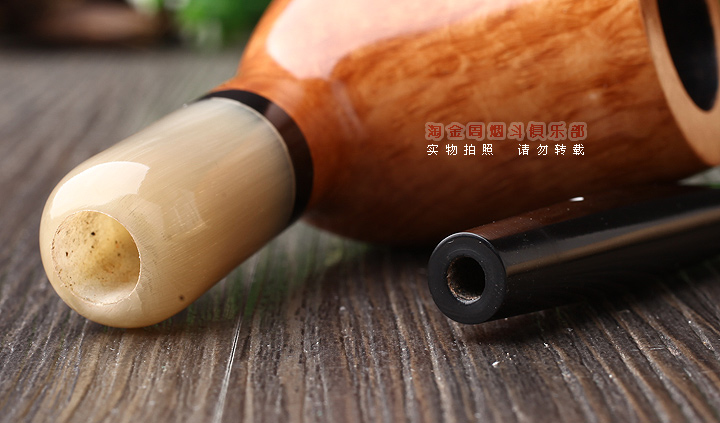 英国Dunhill ROOT BRIAR登喜路石楠木烟斗 牛角圈 军插4103-8