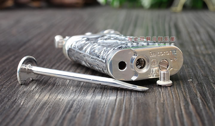 淘金周 德国十字架Sillems 纯银浮雕烟斗打火机 双面雕花1990Puro-7
