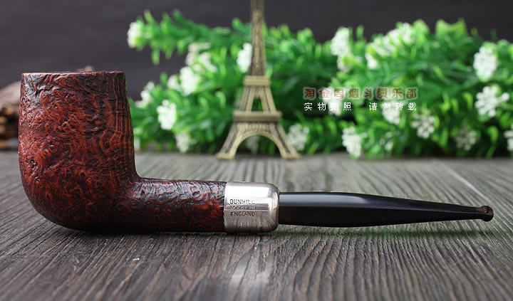 二手老斗 英国Dunhill登喜路石楠木烟斗 银圈军插4号喷砂斗-3