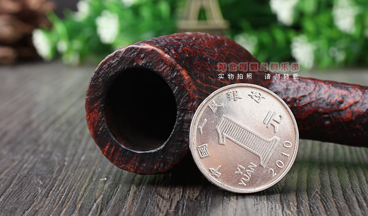 二手老斗 英国Dunhill登喜路石楠木烟斗 银圈军插4号喷砂斗-4