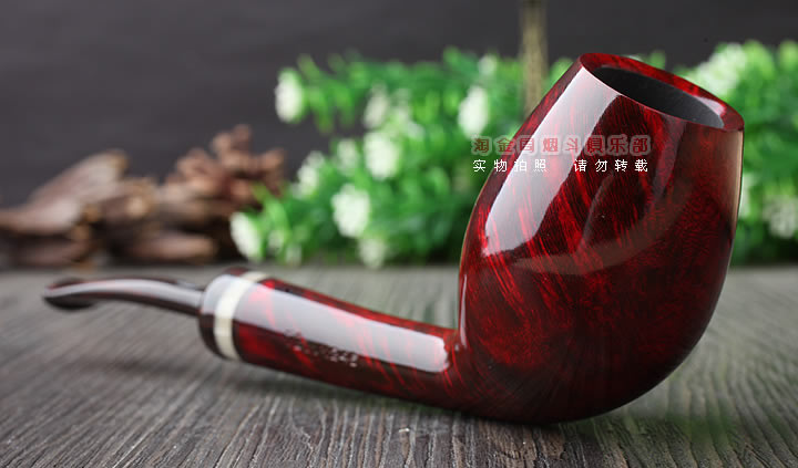 原装进口 法国CHACOM CC石楠木烟斗 2016年度红色光面限量斗-2
