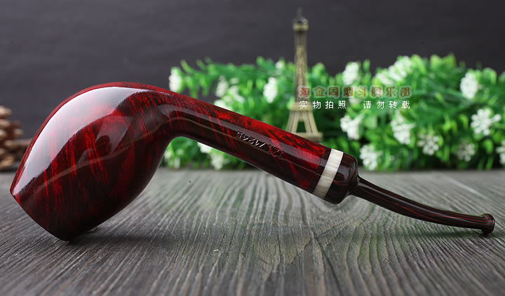 原装进口 法国CHACOM CC石楠木烟斗 2016年度红色光面限量斗-4