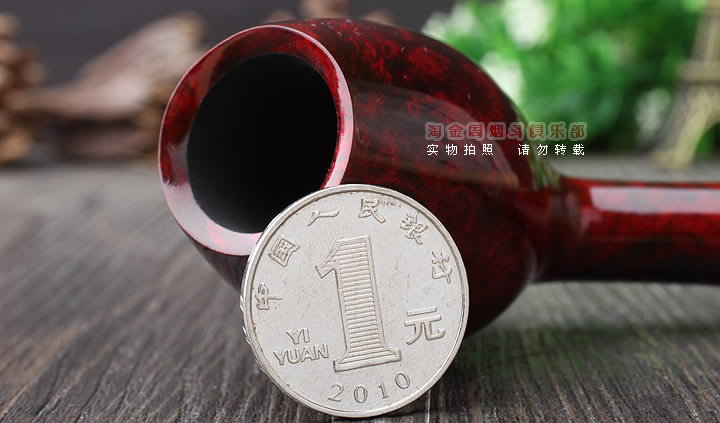 原装进口 法国CHACOM CC石楠木烟斗 2016年度红色光面限量斗-5