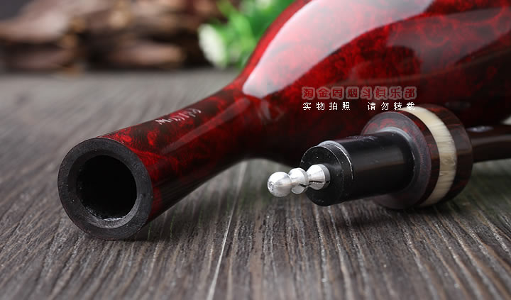 原装进口 法国CHACOM CC石楠木烟斗 2016年度红色光面限量斗-6