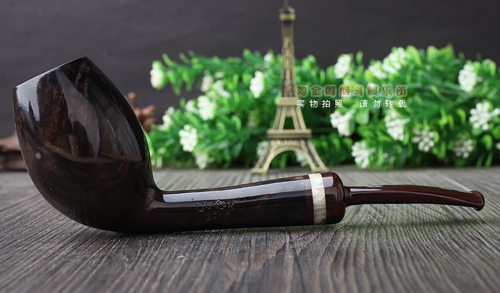 原装进口 法国CHACOM CC石楠木烟斗 2016年度棕色光面限量斗-3