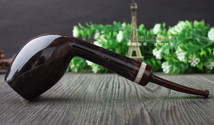 原装进口 法国CHACOM CC石楠木烟斗 2016年度棕色光面限量斗-4