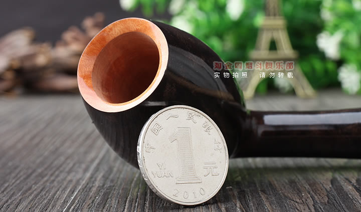 原装进口 法国CHACOM CC石楠木烟斗 2016年度棕色光面限量斗-5