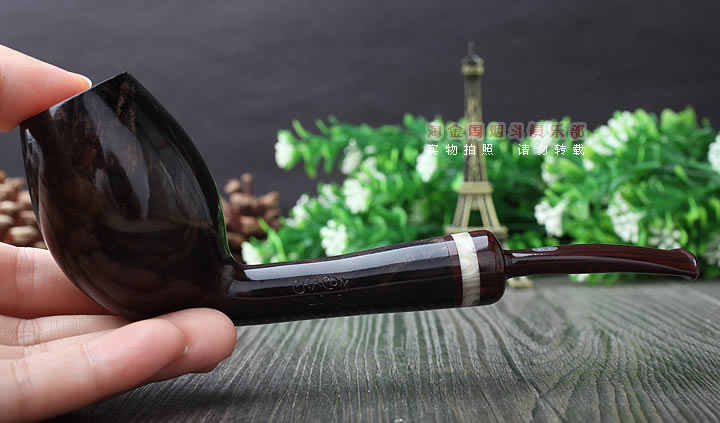 原装进口 法国CHACOM CC石楠木烟斗 2016年度棕色光面限量斗-9