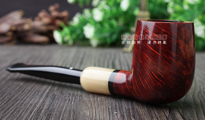 英国Dunhill AMBER ROOT登喜路石楠木烟斗 琥珀根 牛角圈3103-2