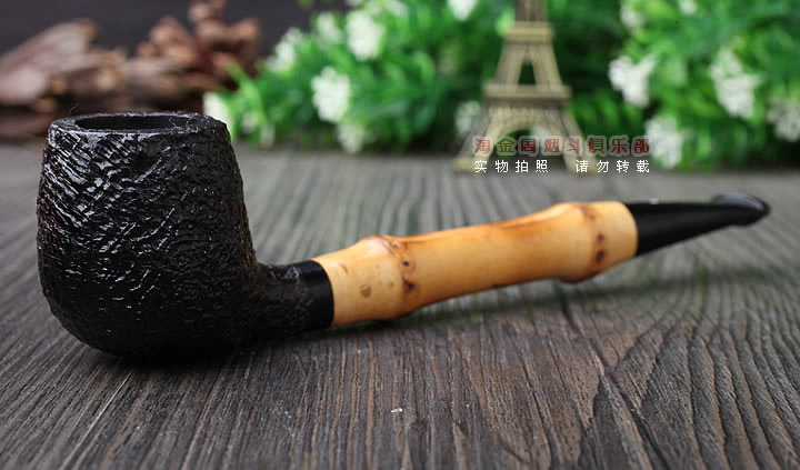 淘金周 英国Dunhill登喜路石楠木烟斗 5件套贝壳喷砂竹节3101-1