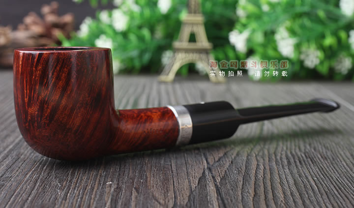 英国Dunhill AMBER ROOT登喜路石楠木烟斗 琥珀根 银圈3206-1