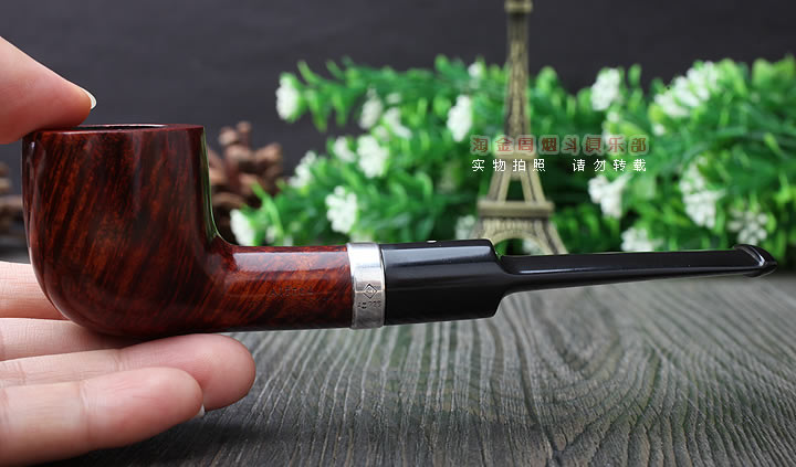 英国Dunhill AMBER ROOT登喜路石楠木烟斗 琥珀根 银圈3206-10