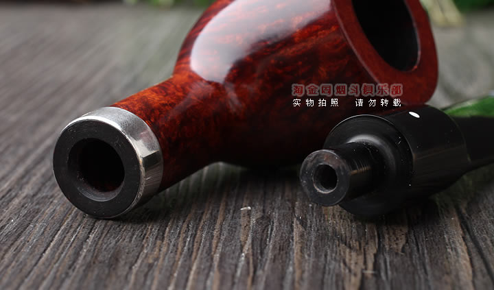 英国Dunhill AMBER ROOT登喜路石楠木烟斗 琥珀根 银圈3206-6