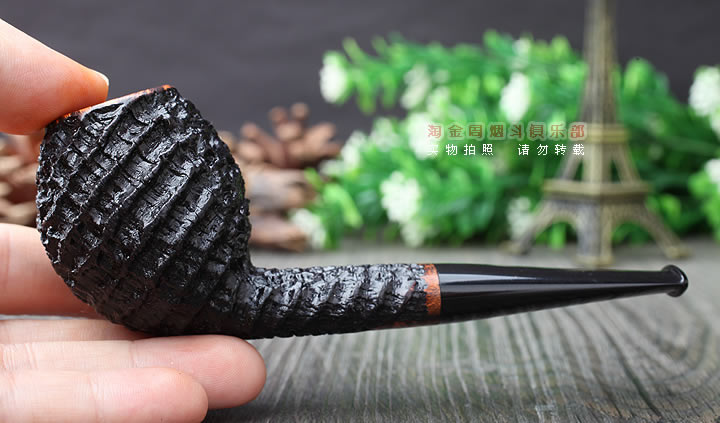 丹麦大师艾尔唐Tom Eltang石楠木手工烟斗 喷砂直斗02-8